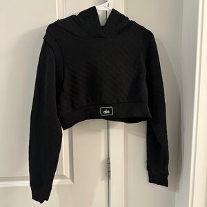 ALO Yoga Black Quilted Hoodie